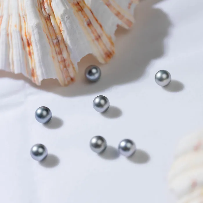 Second Grade Round Tahitian Pearls WA00022 Pearly Lustre Rings