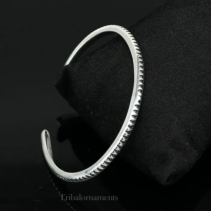 solid 925 sterling silver handmade adjustable cuff bangle bracelet unsex gifting jewelry best gift cuff bracelet from india nsk375 TRIBAL ORNAMENTS Bracelets