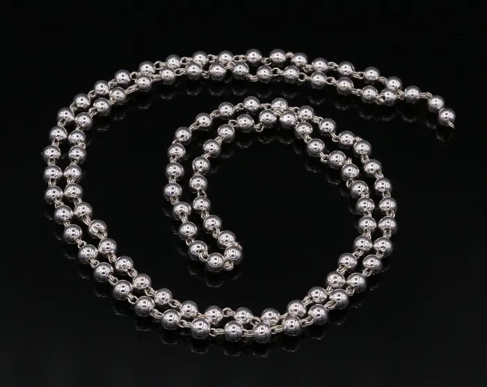 Solid silver handmade fabulous silver 109 beads chain necklace for jap mala for japping mantra for god mediation ch22 TRIBAL ORNAMENTS Necklaces Solid silver handmade fabulous silver 109 beads chain necklace for jap mala for japping mantra for god mediation ch22 TRIBAL ORNAMENTS Necklaces