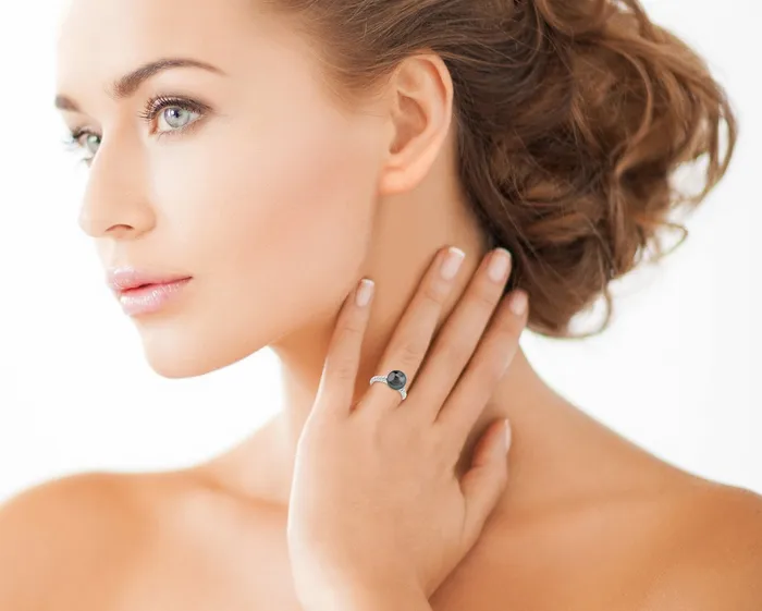 spt Black Tahitian Pearl Echo Solitaire Ring Rings