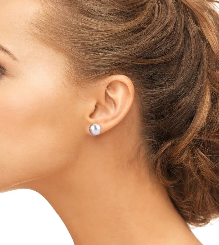 spt Earrings 10mm Pink Freshwater Round Pearl Stud Earrings