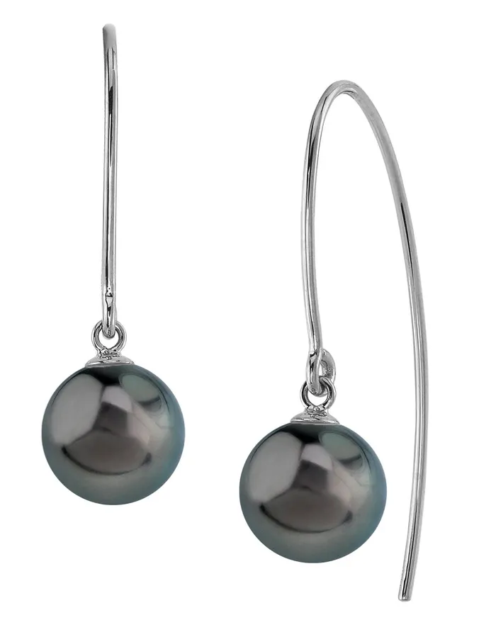 spt Earrings Black Tahitian Pearl Capital Dangle Earrings