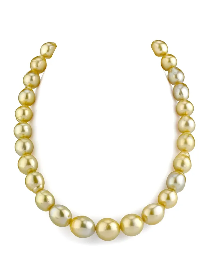 spt Necklaces 1114mm DropShape Golden South Sea Pearl Necklace AAA Quality spt Necklaces 1114mm DropShape Golden South Sea Pearl Necklace AAA Quality