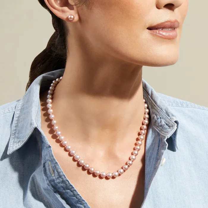 SPT Necklaces 6570mm Pink Freshwater Pearl Necklace AAA Quality