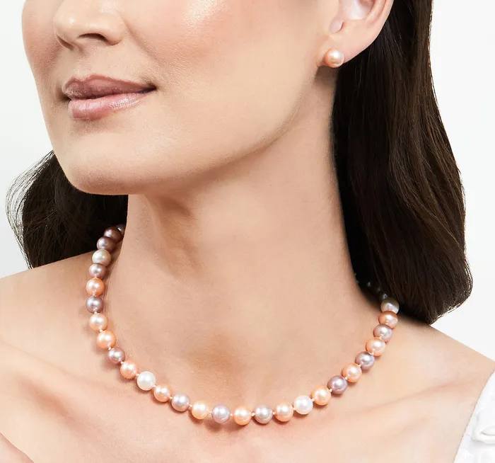 spt Necklaces 8595mm Freshwater Multicolor Pearl Necklace AAAA Quality