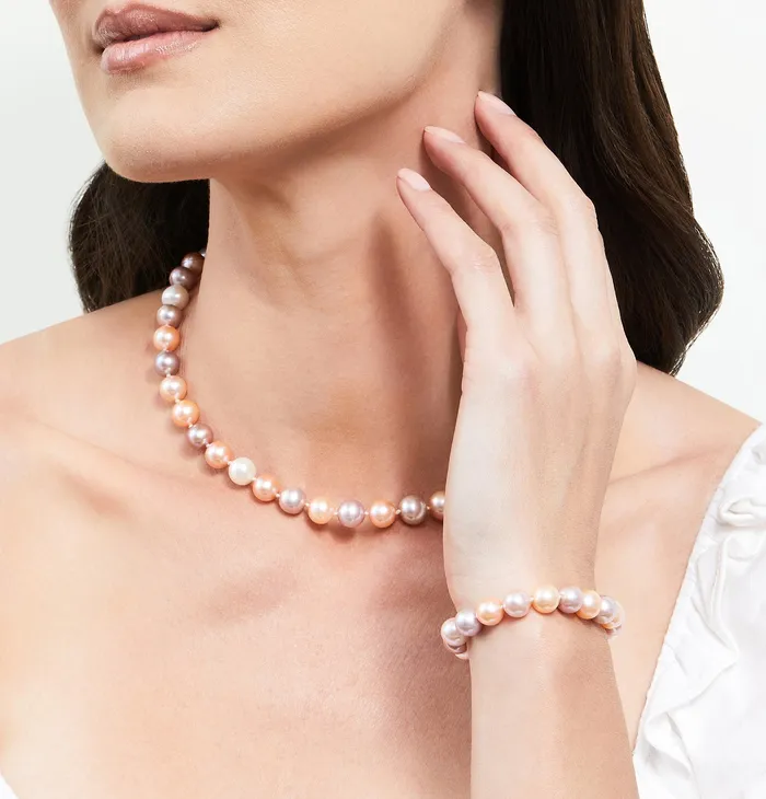 spt Necklaces 8595mm Freshwater Multicolor Pearl Necklace AAAA Quality