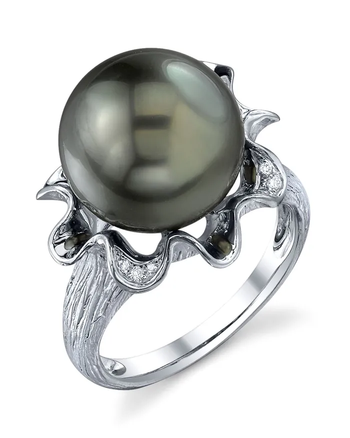 spt Rings Tahitian South Sea Pearl Diamond Robin Ring