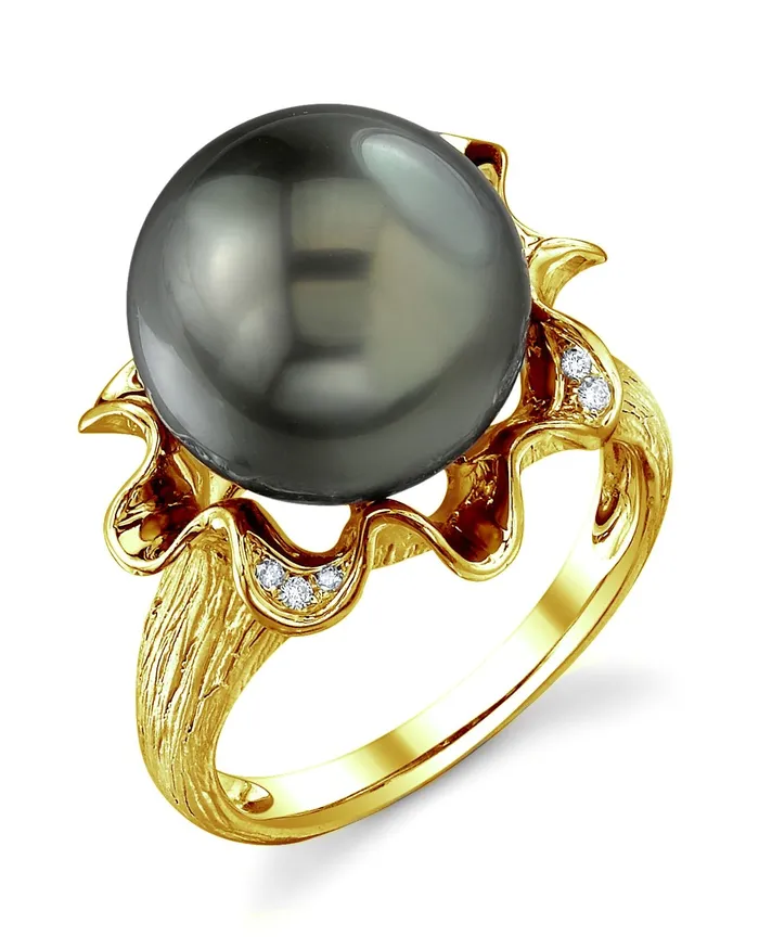 spt Rings Tahitian South Sea Pearl Diamond Robin Ring