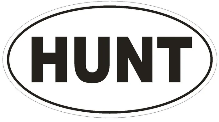 STD1805 HUNT Oval Bumper Sticker Winter Park Products Rings