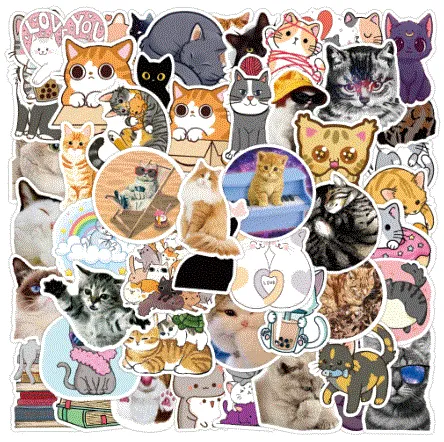 ST05 Playful Cats Stickers 20 Pieces POLLY Earrings