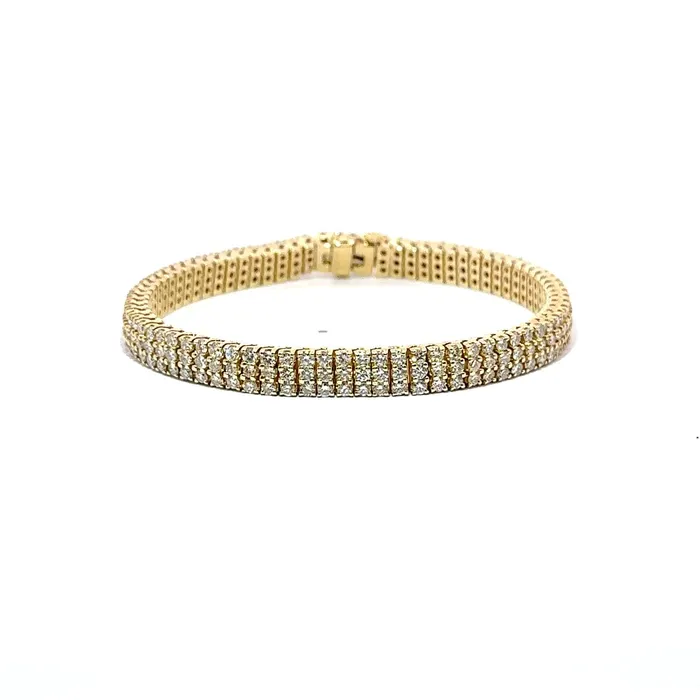 STORE 5a Bracelets PreOwned 3Row Round Brilliant Diamond Tennis Bracelet STORE 5a Bracelets PreOwned 3Row Round Brilliant Diamond Tennis Bracelet