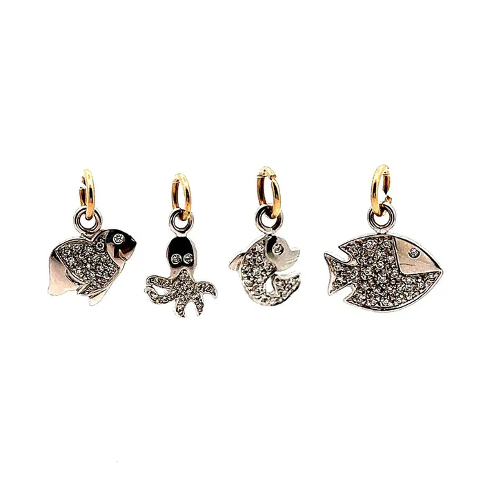 STORE 5a Earrings Preowned Diamond Under The Sea Charm Set