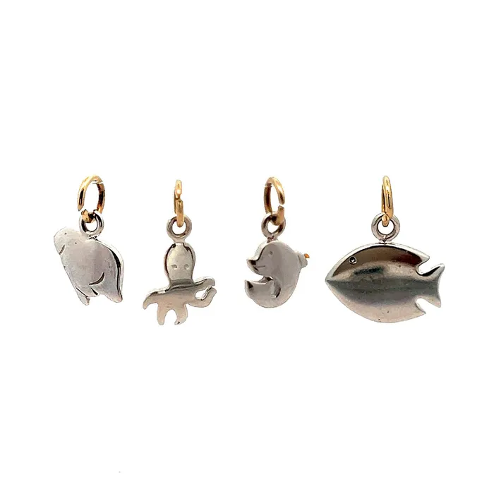 STORE 5a Earrings Preowned Diamond Under The Sea Charm Set