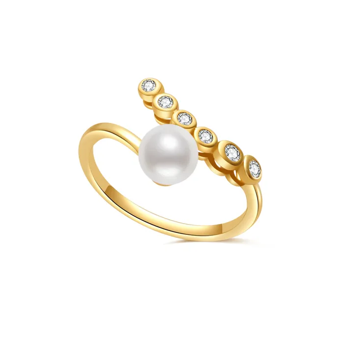 Top Grade Freshwater Pearl Ring WR00298 BUBBLE Pearly Lustre Rings