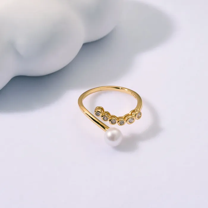 Top Grade Freshwater Pearl Ring WR00298 BUBBLE Pearly Lustre Rings