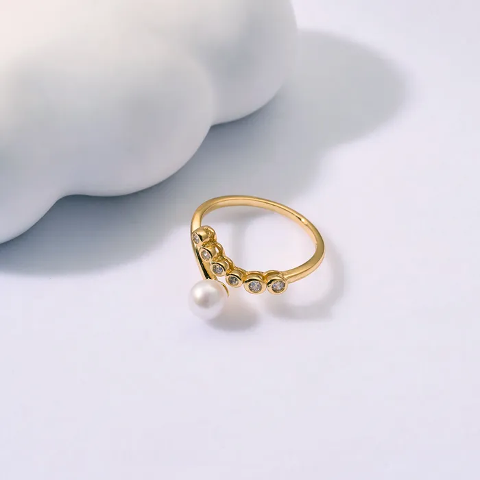 Top Grade Freshwater Pearl Ring WR00298 BUBBLE Pearly Lustre Rings