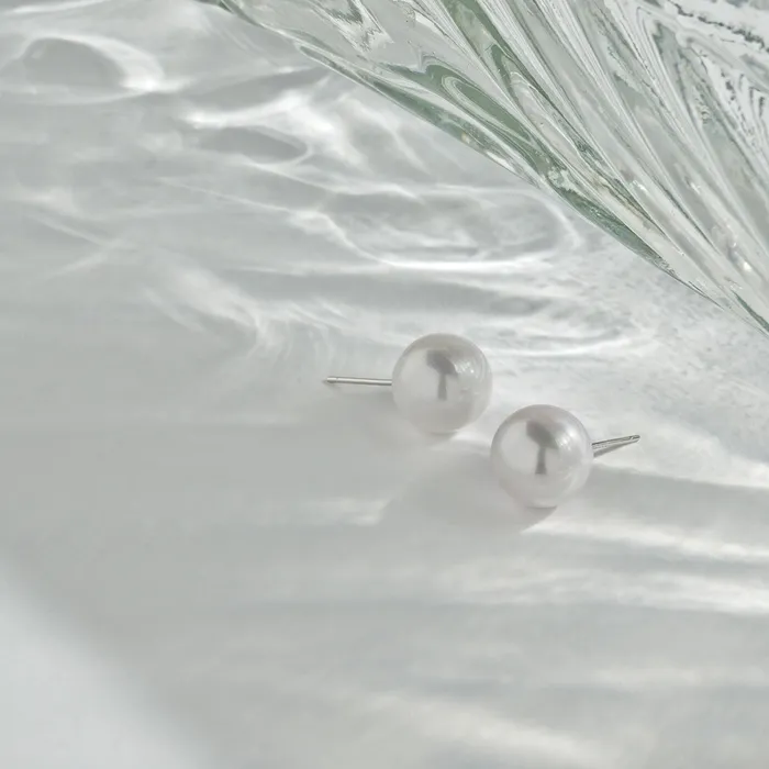Top Lustre Edison White Pearl Stud Earrings WE00731 Pearly Lustre Earrings