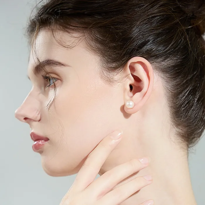 Top Lustre Edison White Pearl Stud Earrings WE00731 Pearly Lustre Earrings