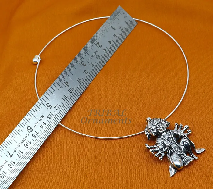 TRIBAL ORNAMENTS 1mm round plain design 925 sterling silver handmade neck band or neck ring for all types of pendant best ethnic choker from india set520 Rings