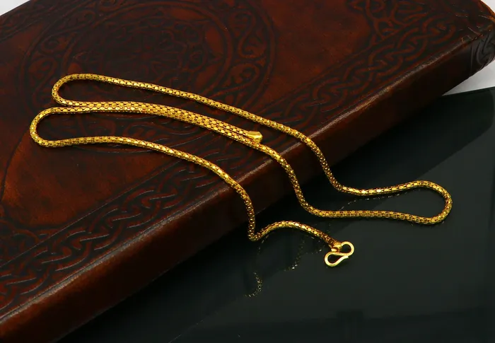 TRIBAL ORNAMENTS 22 kt yellow gold customized unique stylish spotted flexible chain necklace best gifting unisex chain necklace wedding anniversary gift GCH003 Necklaces