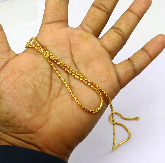 TRIBAL ORNAMENTS 22 kt yellow gold customized unique stylish spotted flexible chain necklace best gifting unisex chain necklace wedding anniversary gift GCH003 Necklaces