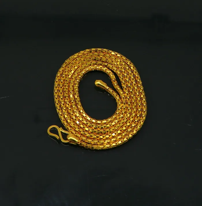 TRIBAL ORNAMENTS 22 kt yellow gold customized unique stylish spotted flexible chain necklace best gifting unisex chain necklace wedding anniversary gift GCH003 Necklaces