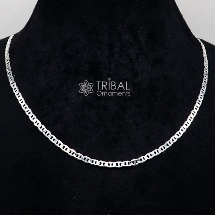 TRIBAL ORNAMENTS 24 4MM 925 sterling silver handmade solid fancy stylish silver chain necklace Nawabi chain best gifting jewelry from India ch241 Necklaces TRIBAL ORNAMENTS 24 4MM 925 sterling silver handmade solid fancy stylish silver chain necklace Nawabi chain best gifting jewelry from India ch241 Necklaces