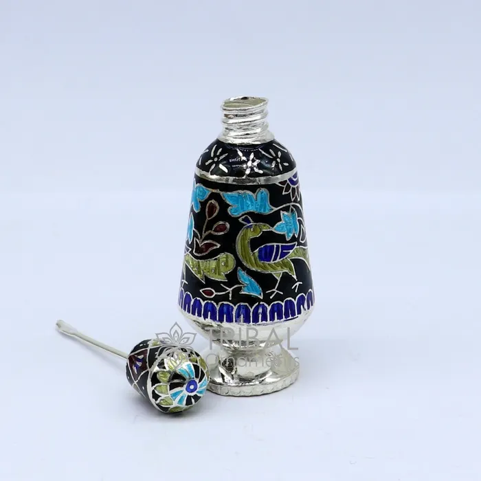 TRIBAL ORNAMENTS 925 Sterling silver handmade fabulous trinket box gorgeous container box casket box sindoor box enamel work brides gifting box stb789 Rings