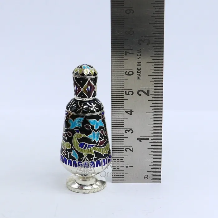 TRIBAL ORNAMENTS 925 Sterling silver handmade fabulous trinket box gorgeous container box casket box sindoor box enamel work brides gifting box stb789 Rings