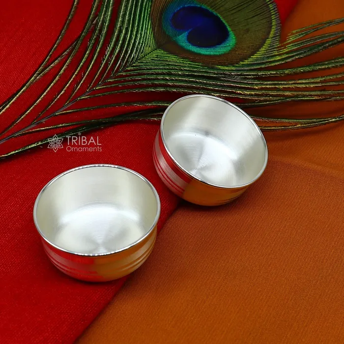 TRIBAL ORNAMENTS 999 fine solid silver handmade small puja bowl temple puja pure silver utensils silver pooja utensils temple accessories india sv274 Rings TRIBAL ORNAMENTS 999 fine solid silver handmade small puja bowl temple puja pure silver utensils silver pooja utensils temple accessories india sv274 Rings
