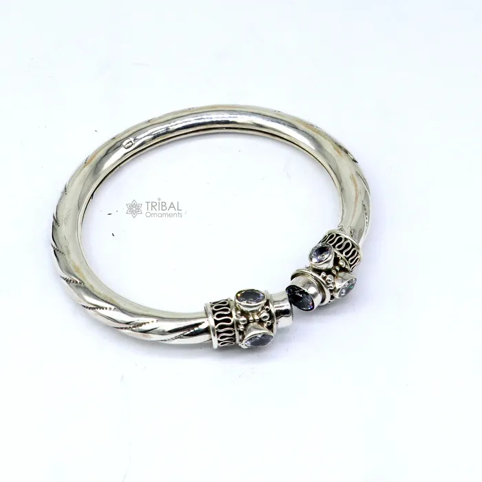 TRIBAL ORNAMENTS Bracelets 925 sterling silver customized flexible bangle bracelet unique stylish best gifting bangle blue turquoise stone jewellery nsk842 TRIBAL ORNAMENTS Bracelets 925 sterling silver customized flexible bangle bracelet unique stylish best gifting bangle blue turquoise stone jewellery nsk842