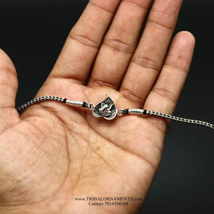 TRIBAL ORNAMENTS Bracelets 925 sterling silver handmade Ganesha design Rakhi Bracelet amazing stylish gift for Rakshabandhan rk75