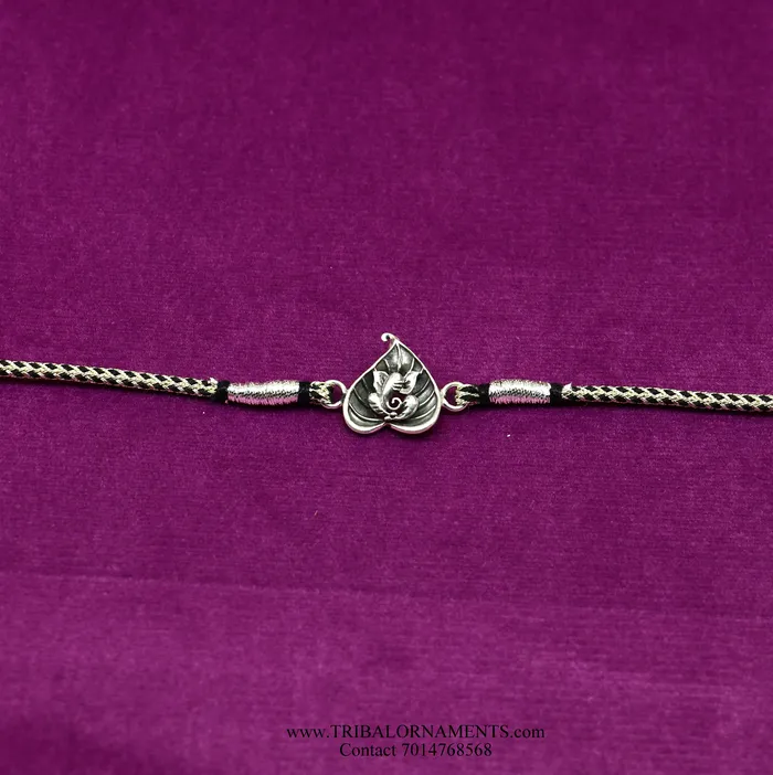 TRIBAL ORNAMENTS Bracelets 925 sterling silver handmade Ganesha design Rakhi Bracelet amazing stylish gift for Rakshabandhan rk75