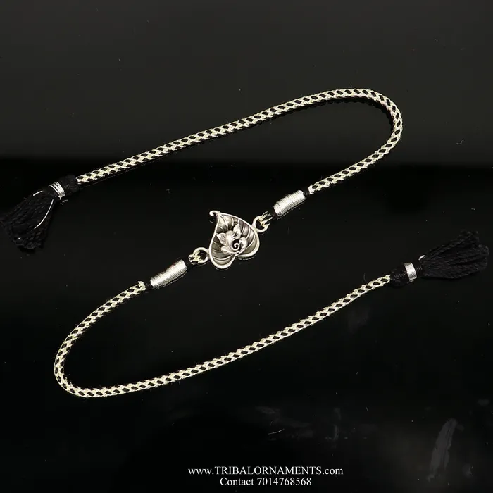 TRIBAL ORNAMENTS Bracelets 925 sterling silver handmade Ganesha design Rakhi Bracelet amazing stylish gift for Rakshabandhan rk75