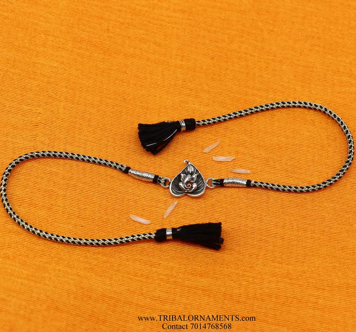 TRIBAL ORNAMENTS Bracelets 925 sterling silver handmade Ganesha design Rakhi Bracelet amazing stylish gift for Rakshabandhan rk75