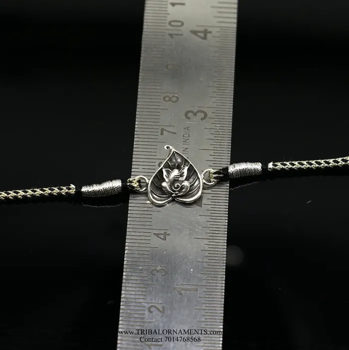 TRIBAL ORNAMENTS Bracelets 925 sterling silver handmade Ganesha design Rakhi Bracelet amazing stylish gift for Rakshabandhan rk75