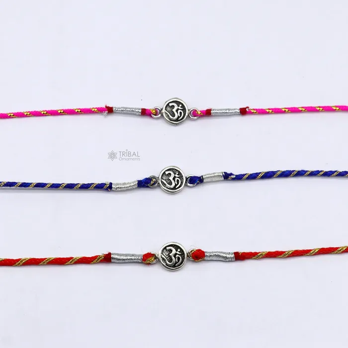 TRIBAL ORNAMENTS Bracelets 925 sterling silver handmade Rakhi Bracelet Exclusive Vintage divine OM Aum design size free rakhi Bracelet for Rakshabandhan rk288 TRIBAL ORNAMENTS Bracelets 925 sterling silver handmade Rakhi Bracelet Exclusive Vintage divine OM Aum design size free rakhi Bracelet for Rakshabandhan rk288