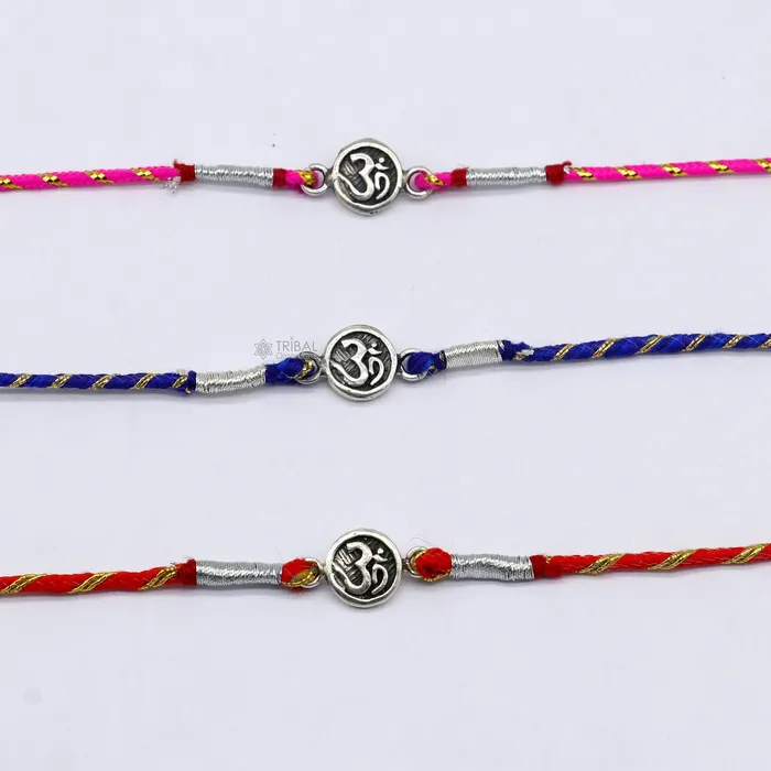 TRIBAL ORNAMENTS Bracelets 925 sterling silver handmade Rakhi Bracelet Exclusive Vintage divine OM Aum design size free rakhi Bracelet for Rakshabandhan rk288 TRIBAL ORNAMENTS Bracelets 925 sterling silver handmade Rakhi Bracelet Exclusive Vintage divine OM Aum design size free rakhi Bracelet for Rakshabandhan rk288