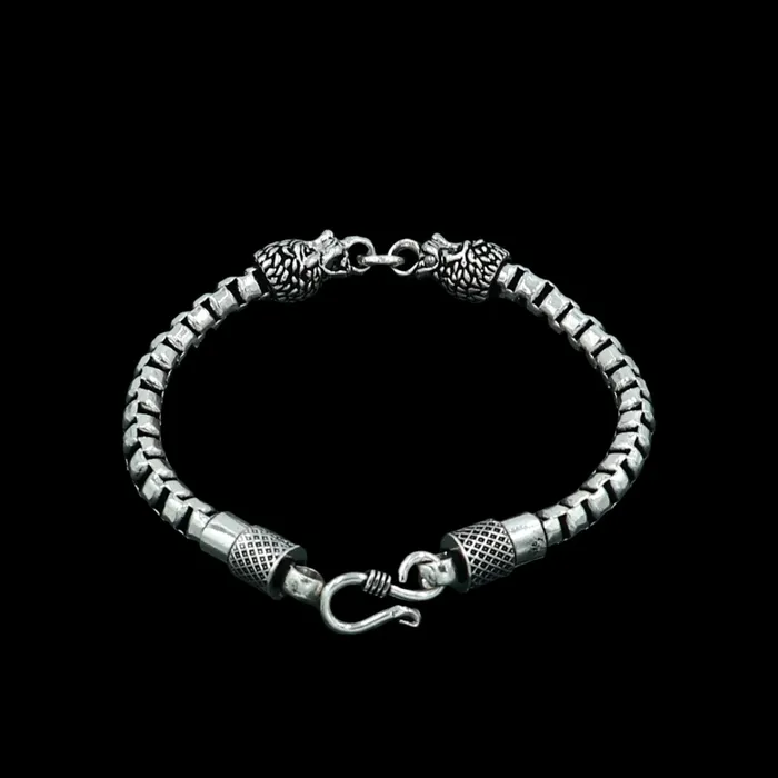 TRIBAL ORNAMENTS Bracelets 925 Sterling silver handmade solid mens lion face design chain bracelet flexible bracelet unisex jewelry from india sbr759 TRIBAL ORNAMENTS Bracelets 925 Sterling silver handmade solid mens lion face design chain bracelet flexible bracelet unisex jewelry from india sbr759