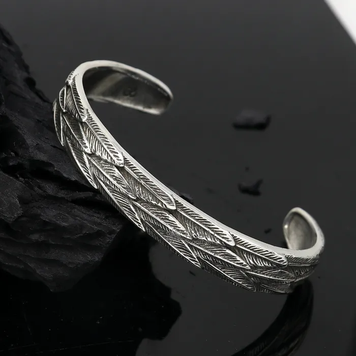TRIBAL ORNAMENTS Bracelets 925 sterling silver handmade unique wing feather design adjustable cuff bracelet cuff kada unsex gifting jewelry solid silver kada cuff149 TRIBAL ORNAMENTS Bracelets 925 sterling silver handmade unique wing feather design adjustable cuff bracelet cuff kada unsex gifting jewelry solid silver kada cuff149