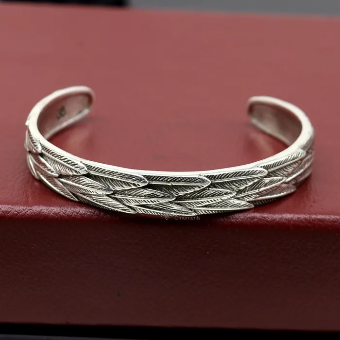 TRIBAL ORNAMENTS Bracelets 925 sterling silver handmade unique wing feather design adjustable cuff bracelet cuff kada unsex gifting jewelry solid silver kada cuff149 TRIBAL ORNAMENTS Bracelets 925 sterling silver handmade unique wing feather design adjustable cuff bracelet cuff kada unsex gifting jewelry solid silver kada cuff149