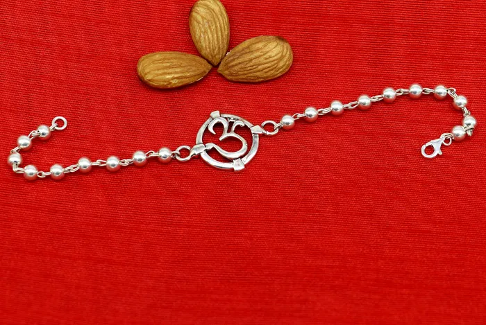 TRIBAL ORNAMENTS Bracelets All size rakhi 925 sterling silver custom Aum OM design beaded Rakhi Bracelet special personalized Rakshabandhan gift rk012 TRIBAL ORNAMENTS Bracelets All size rakhi 925 sterling silver custom Aum OM design beaded Rakhi Bracelet special personalized Rakshabandhan gift rk012