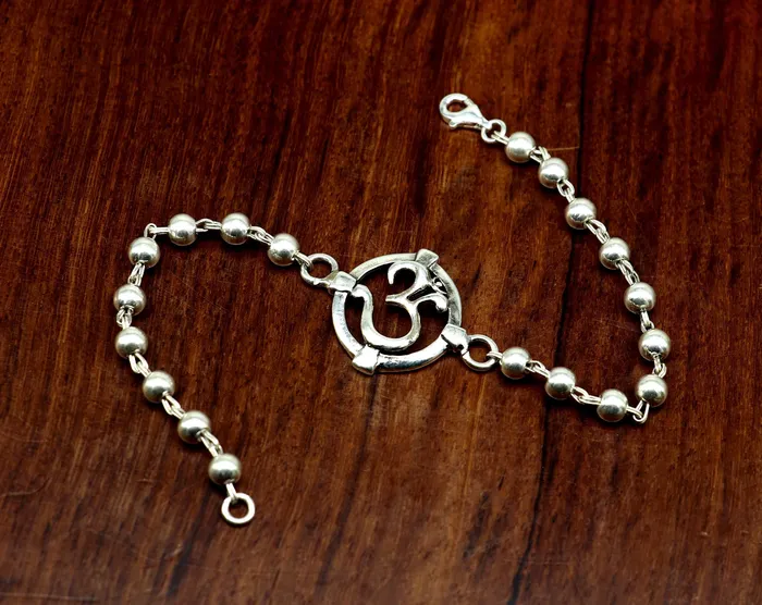 TRIBAL ORNAMENTS Bracelets All size rakhi 925 sterling silver custom Aum OM design beaded Rakhi Bracelet special personalized Rakshabandhan gift rk012 TRIBAL ORNAMENTS Bracelets All size rakhi 925 sterling silver custom Aum OM design beaded Rakhi Bracelet special personalized Rakshabandhan gift rk012