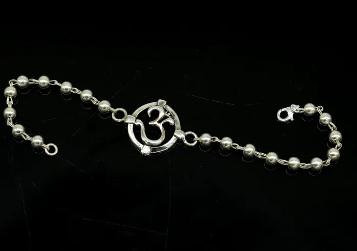 TRIBAL ORNAMENTS Bracelets All size rakhi 925 sterling silver custom Aum OM design beaded Rakhi Bracelet special personalized Rakshabandhan gift rk012 TRIBAL ORNAMENTS Bracelets All size rakhi 925 sterling silver custom Aum OM design beaded Rakhi Bracelet special personalized Rakshabandhan gift rk012
