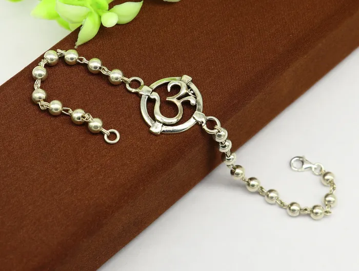 TRIBAL ORNAMENTS Bracelets All size rakhi 925 sterling silver custom Aum OM design beaded Rakhi Bracelet special personalized Rakshabandhan gift rk012 TRIBAL ORNAMENTS Bracelets All size rakhi 925 sterling silver custom Aum OM design beaded Rakhi Bracelet special personalized Rakshabandhan gift rk012