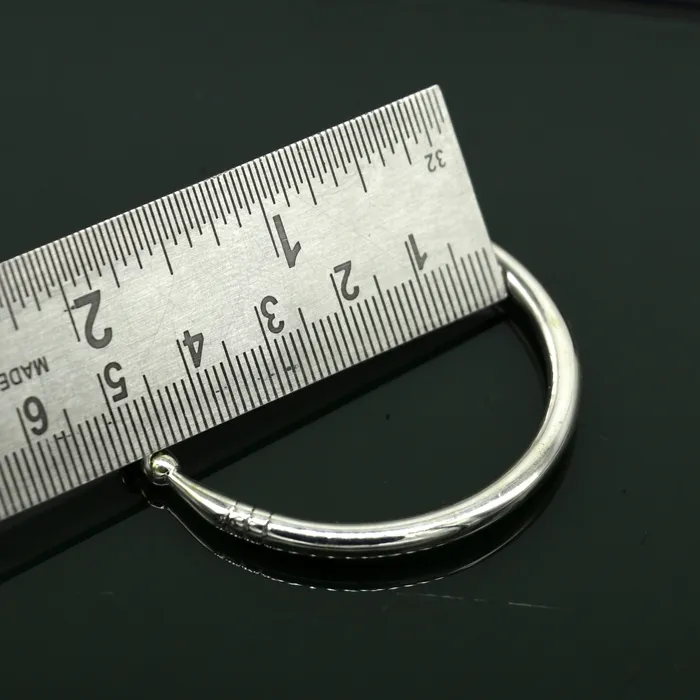 TRIBAL ORNAMENTS Bracelets Pure 925 sterling silver solid plain shiny design new born baby bangle kada baby bracelet kada best gifting adjustable kada nbbk223