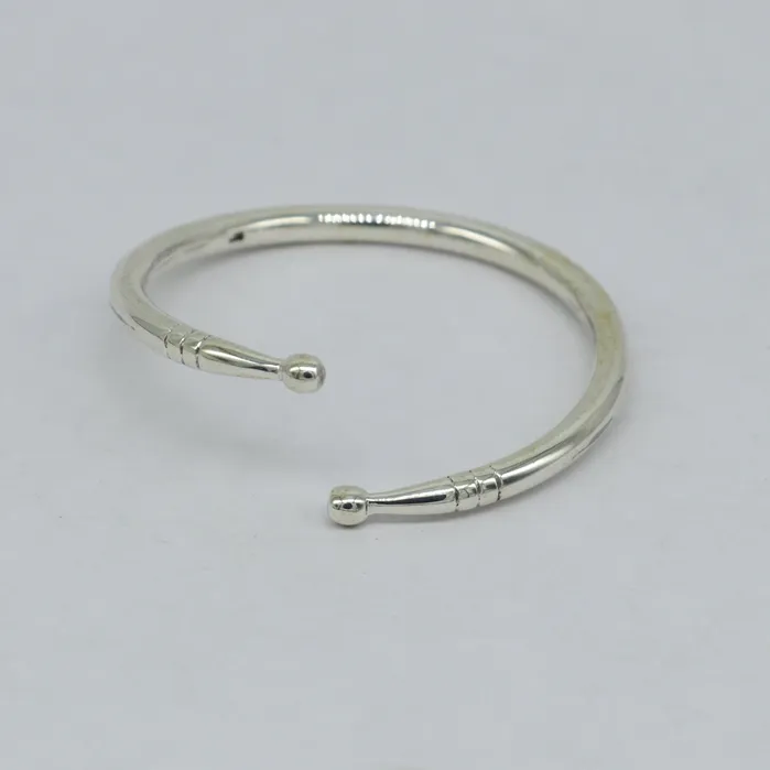 TRIBAL ORNAMENTS Bracelets Pure 925 sterling silver solid plain shiny design new born baby bangle kada baby bracelet kada best gifting adjustable kada nbbk223