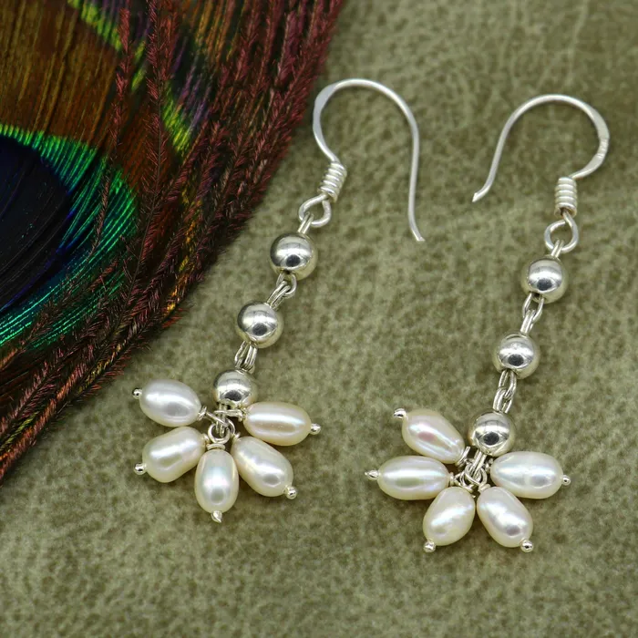 TRIBAL ORNAMENTS Earrings 925 sterling silver custom made hoops earring natural white pearl earring amazing customized bridesmaid pearl drop dangle earring s907 TRIBAL ORNAMENTS Earrings 925 sterling silver custom made hoops earring natural white pearl earring amazing customized bridesmaid pearl drop dangle earring s907