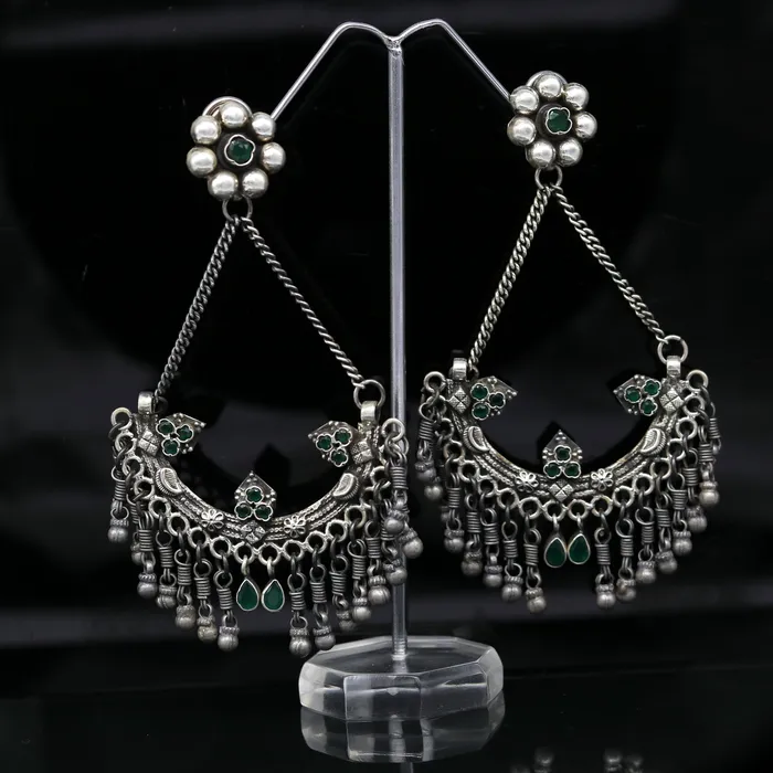 TRIBAL ORNAMENTS Earrings 925 sterling silver handmade gorgeous customized heavy look drop dangle stud earring charm jewelry wedding bridesmaid jewelry s880 TRIBAL ORNAMENTS Earrings 925 sterling silver handmade gorgeous customized heavy look drop dangle stud earring charm jewelry wedding bridesmaid jewelry s880