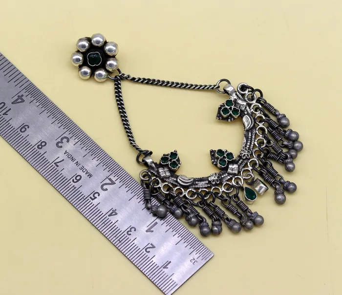 TRIBAL ORNAMENTS Earrings 925 sterling silver handmade gorgeous customized heavy look drop dangle stud earring charm jewelry wedding bridesmaid jewelry s880